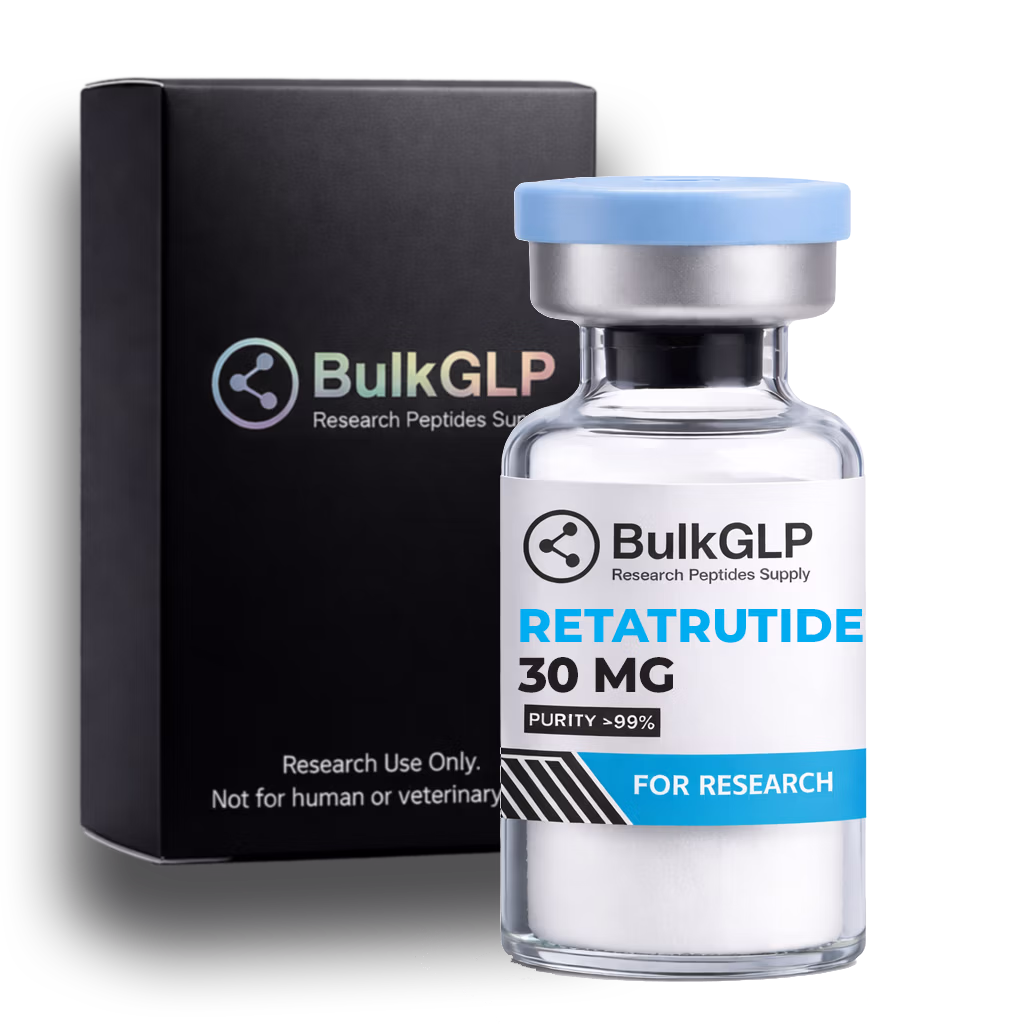 BulkGLP Retatrutide 30 mg research vial and package